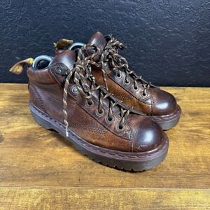 Dr. Martens 8287 Brown Leather Lace To Toe Boots Made In England Mens 7 Womens 8